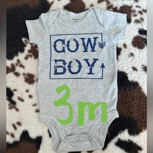 Cowboy Onesie Sz 3m